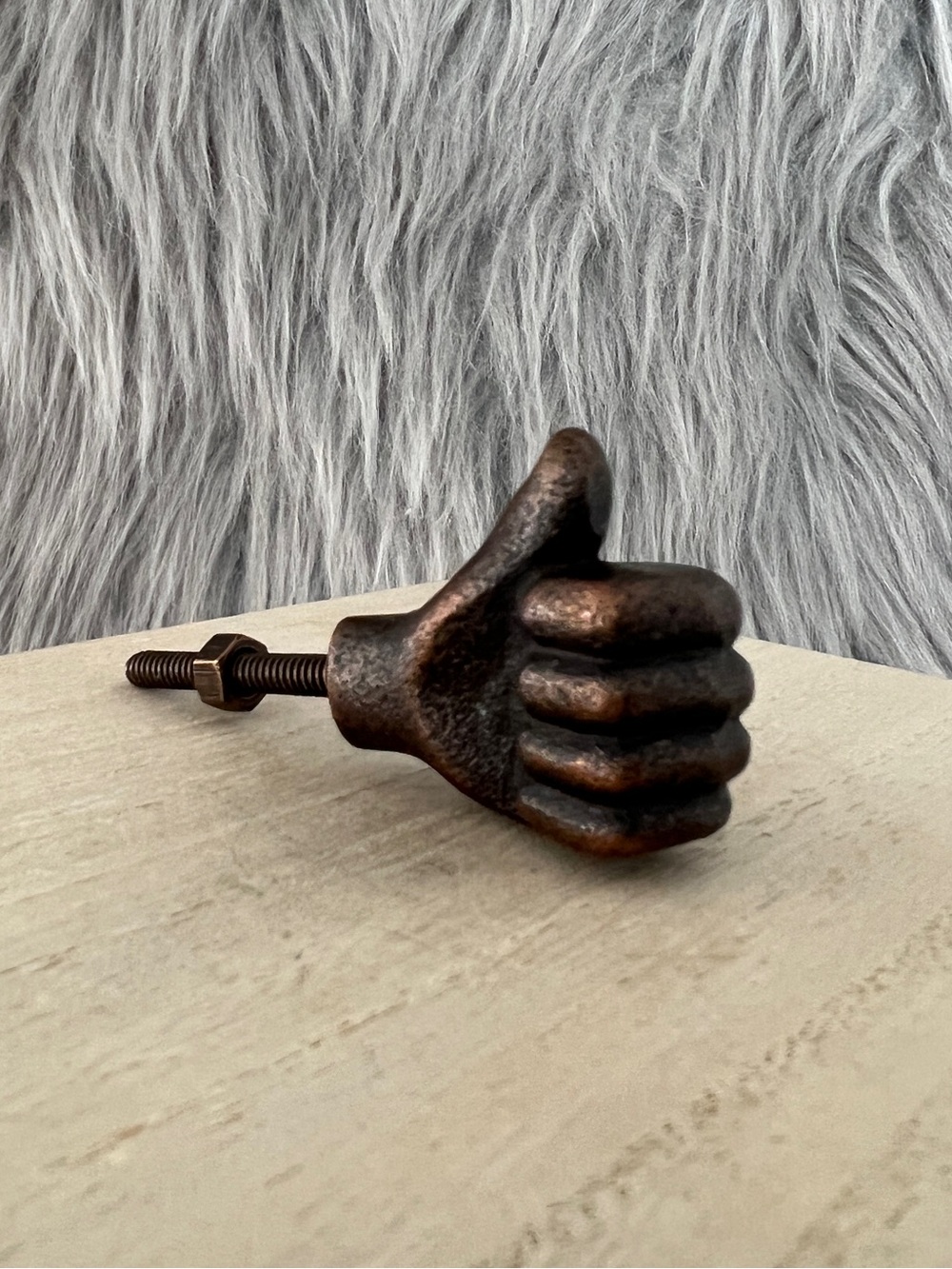 Thumbs Up Cast Antique Bronze Drawer Pull / Door Knob • Furniture Handle